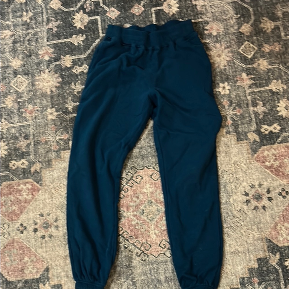 Blue Elastic Cuffed Jogger Track Pants